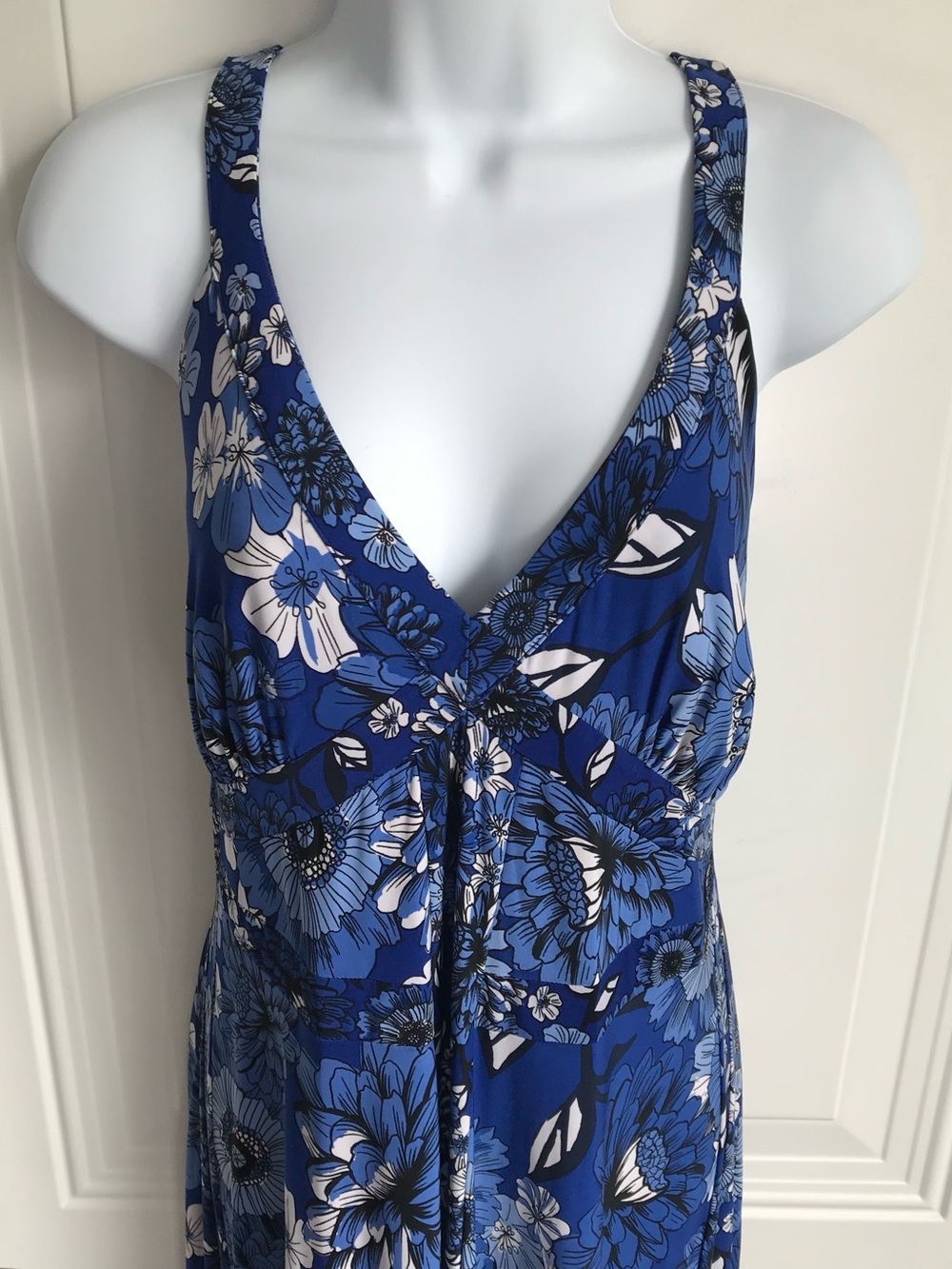INC Women’s XL International Concepts Blue & White Floral Sleeveless Dress EUC - Picture 5 of 16